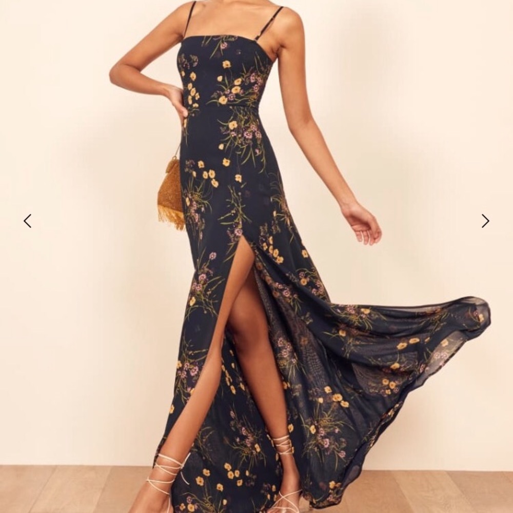 Reformation Blue Floral Dress